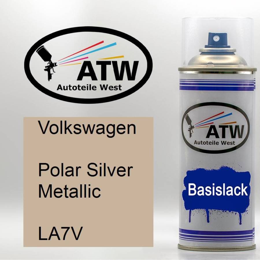 Volkswagen, Polar Silver Metallic, LA7V: 400ml Sprühdose, von ATW Autoteile West.